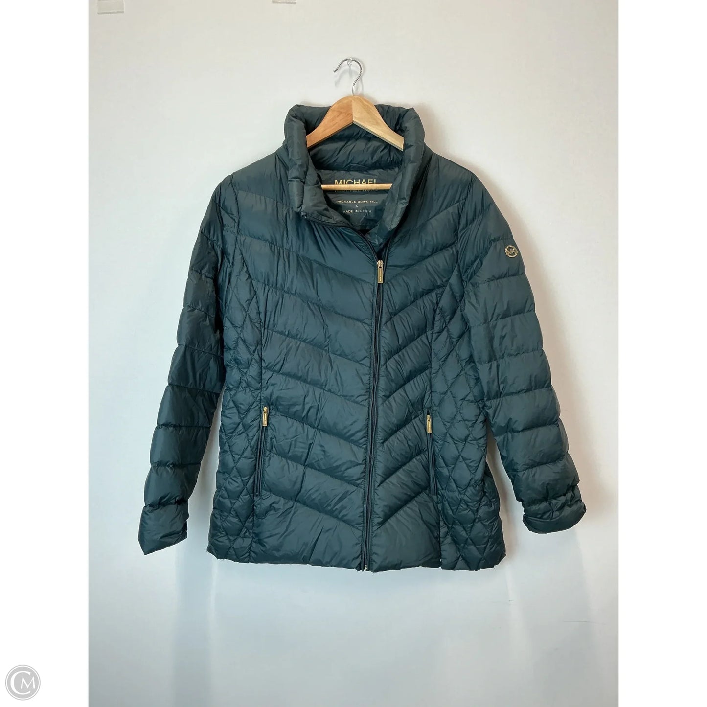 Jacket Puffer & Quilted By Michael By Michael Kors In Green, Size: L