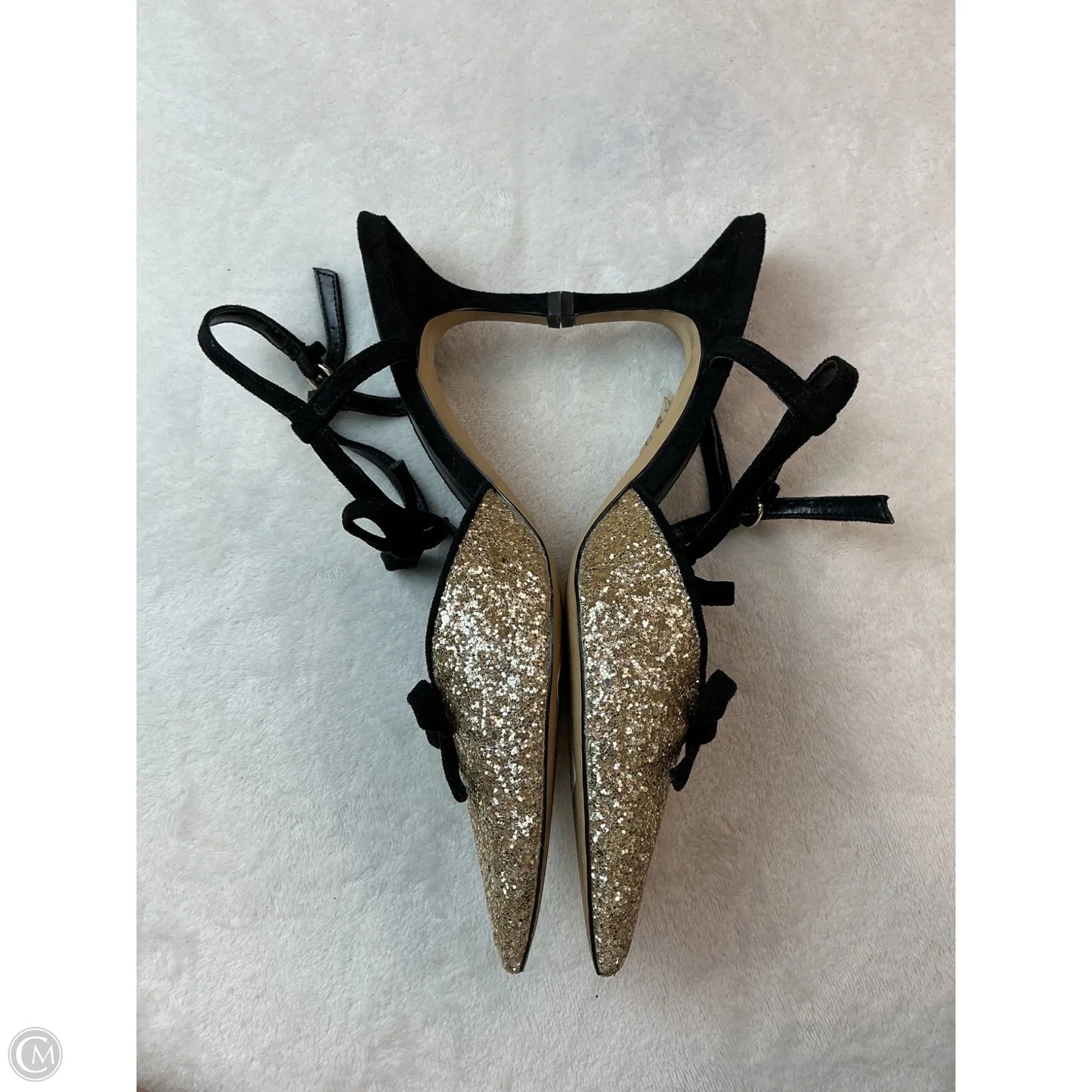 Shoes Heels Kitten By J. Crew In Black & Gold, Size: 9