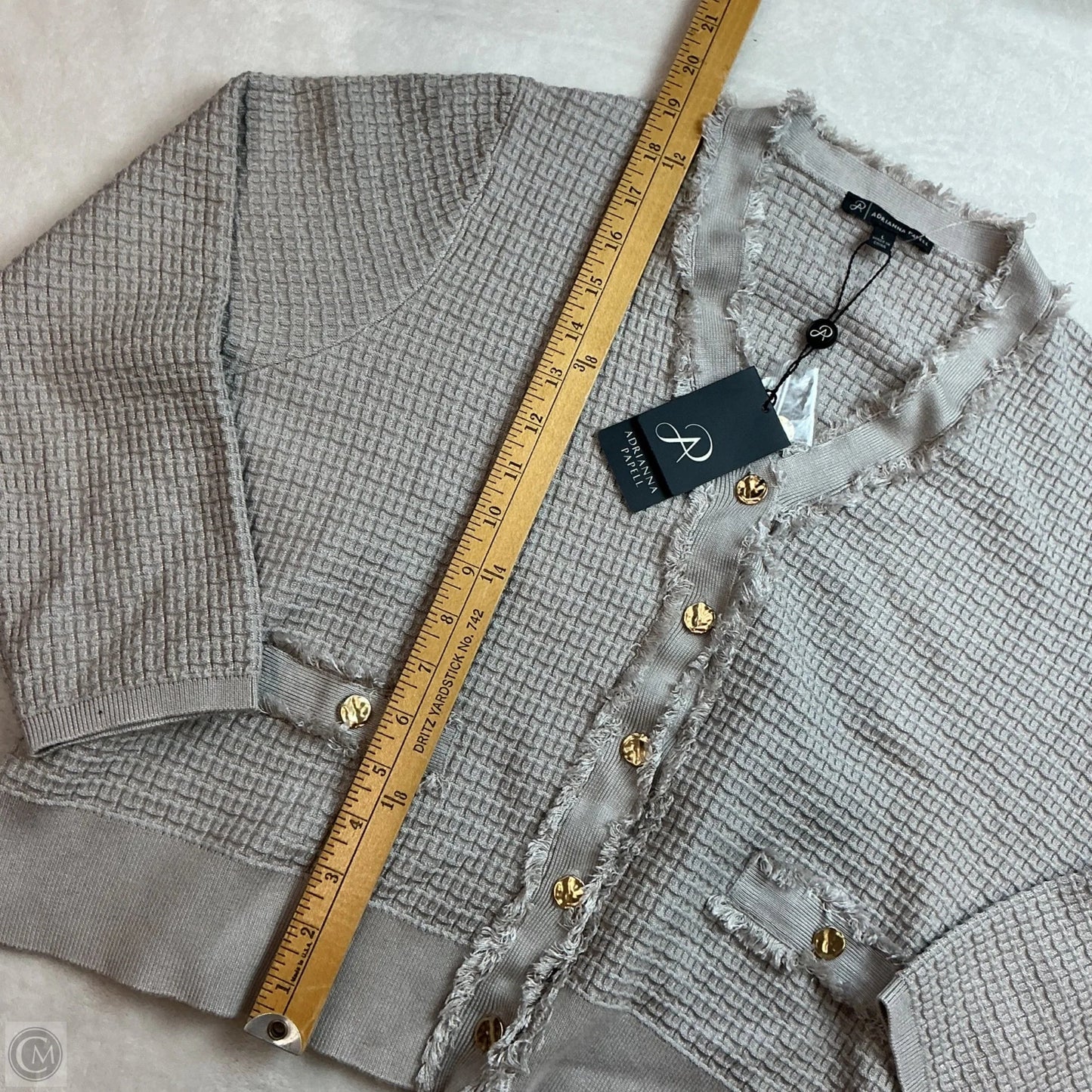 Cardigan By Adrianna Papell In Grey, Size: L