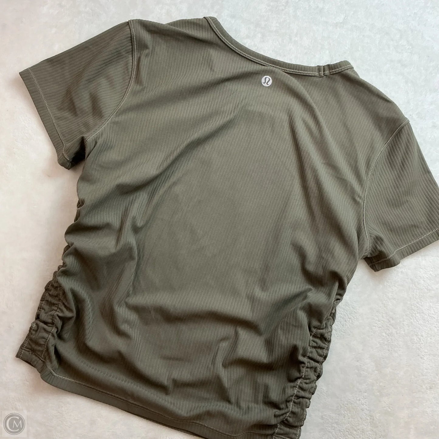 Athletic Top Short Sleeve By Lululemon In Green, Size: M