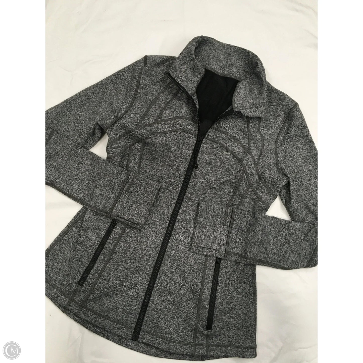 Athletic Jacket By Lululemon In Grey, Size: L