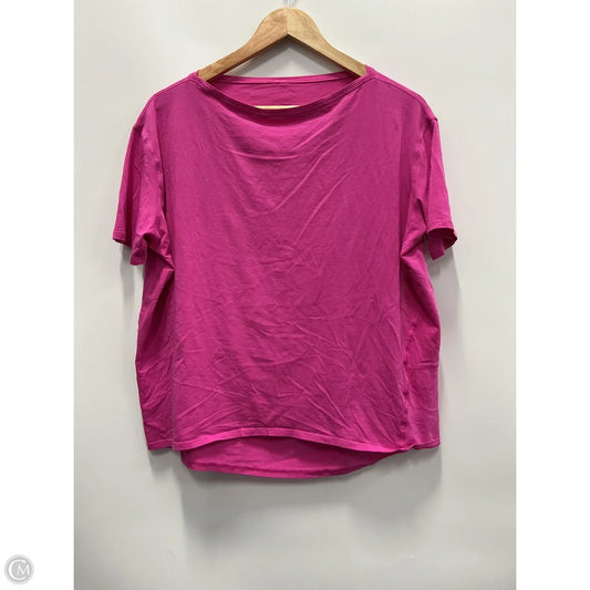 Athletic Top Short Sleeve By Lululemon In Pink, Size: L