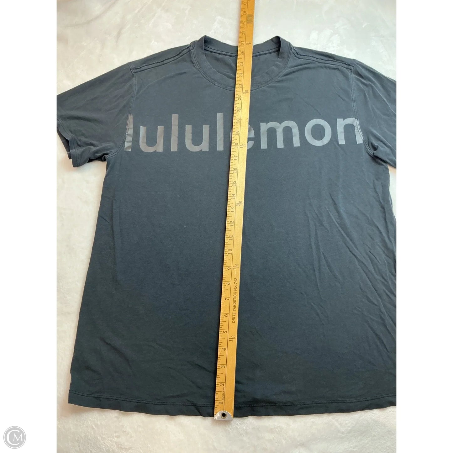 Athletic Top Short Sleeve By Lululemon In Black, Size: M