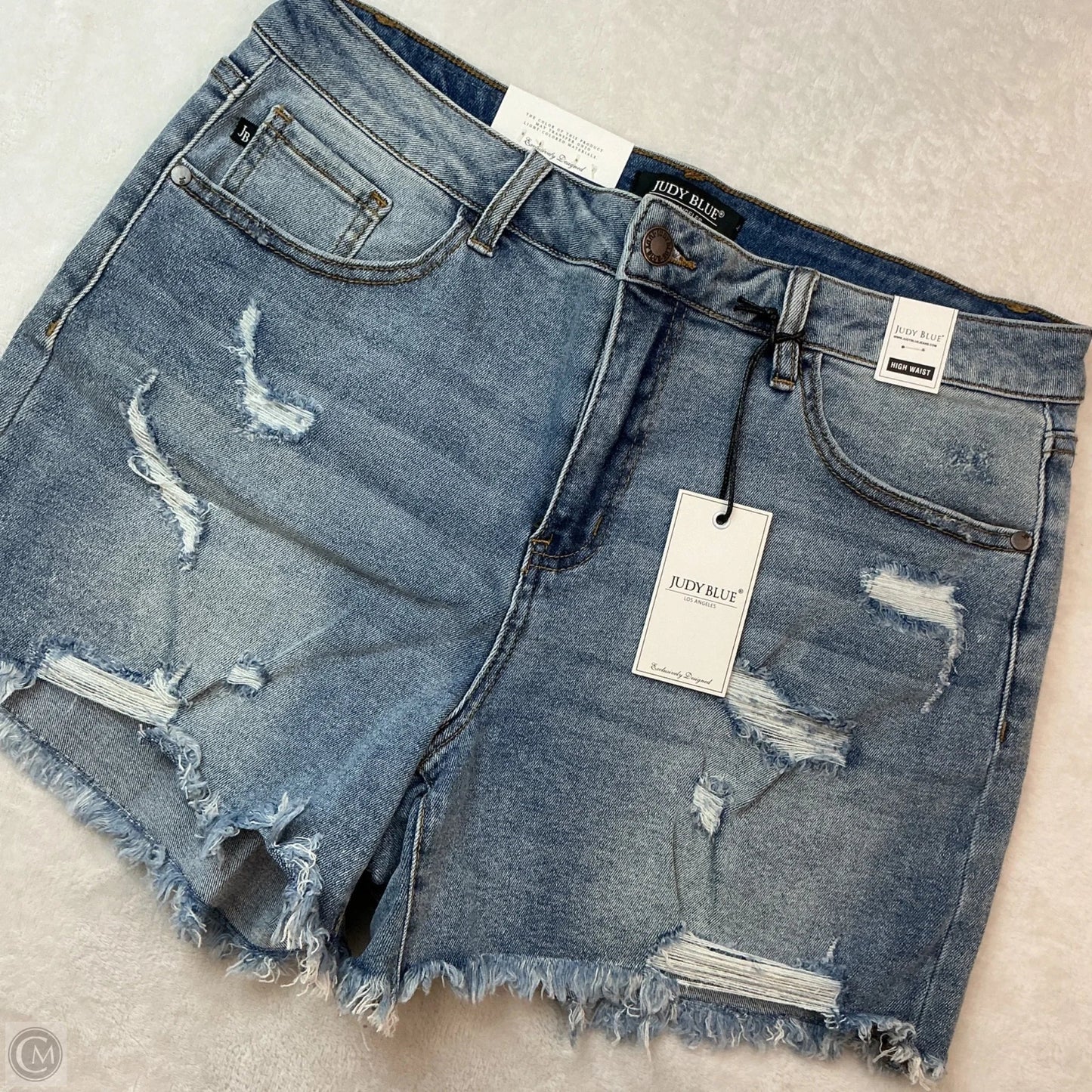 Shorts By Judy Blue In Blue Denim, Size: Xl