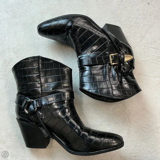 Boots Ankle Heels By Justfab In Black, Size: 8