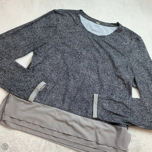 Athletic Top Long Sleeve Crewneck By Lululemon In Black & Grey, Size: S