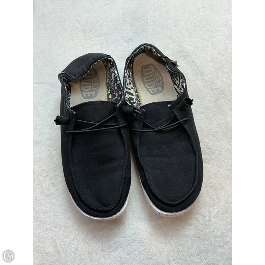 Shoes Flats By Hey Dude In Black, Size: 10