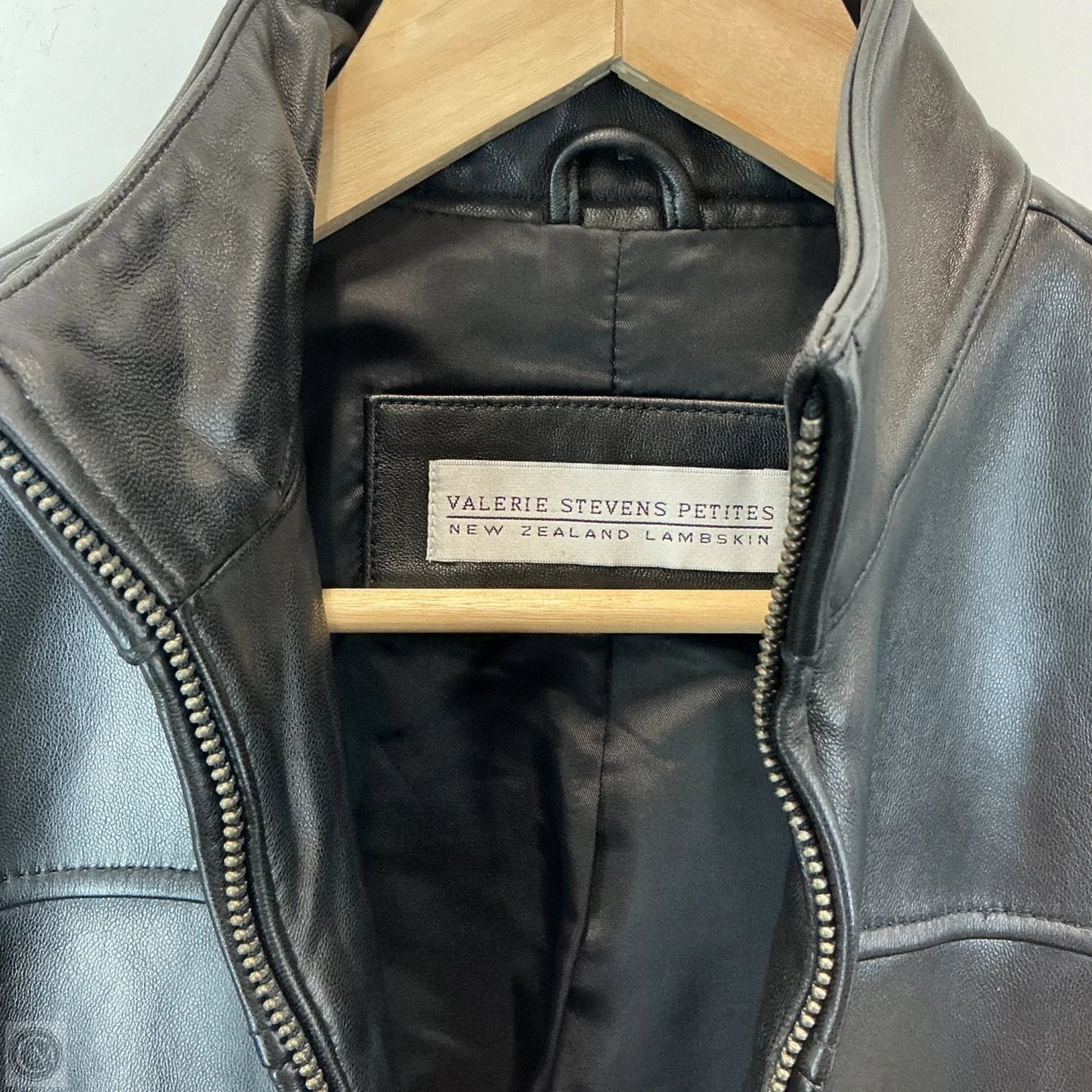 Jacket Leather By Valerie Stevens In Black, Size: Sp