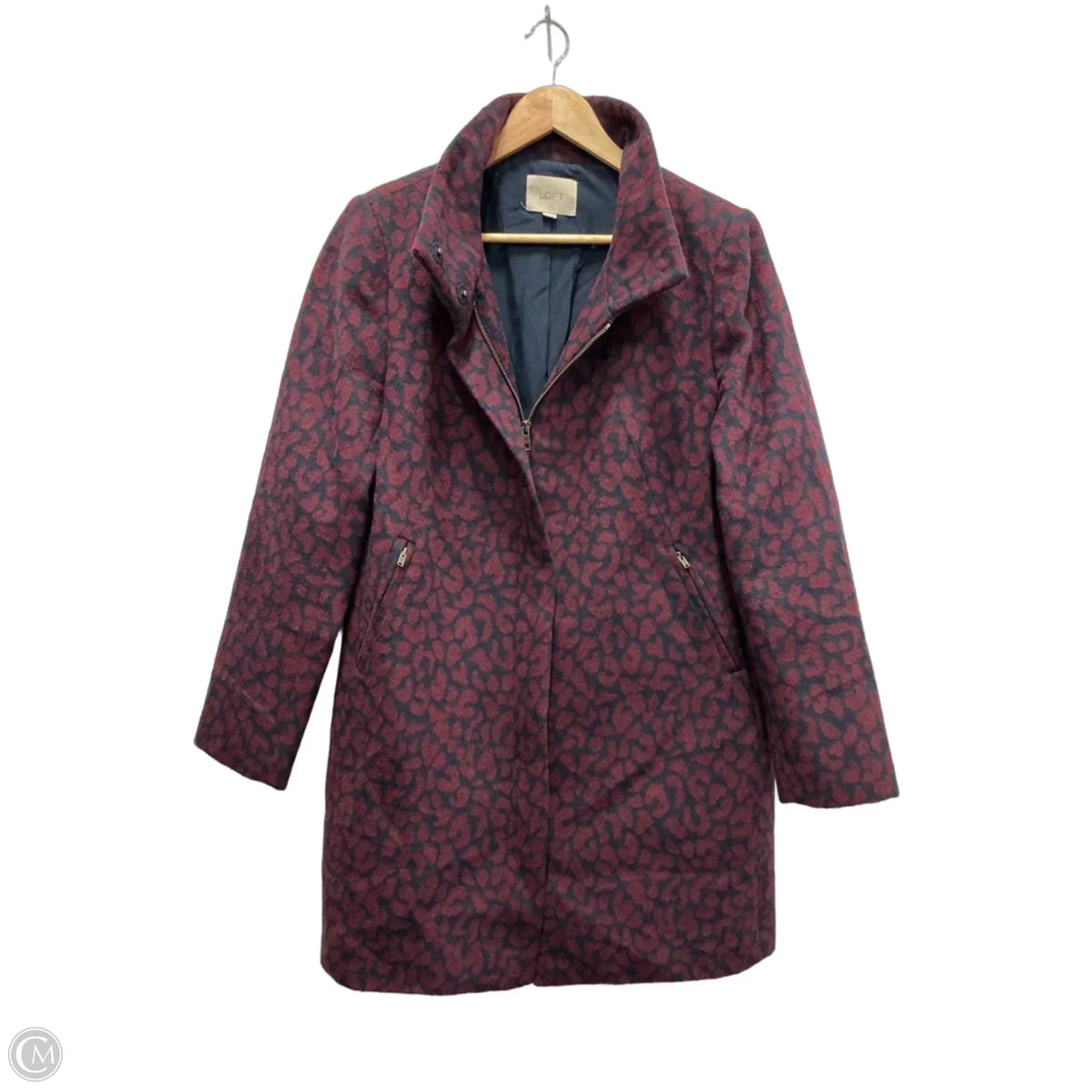 Coat Wool By Loft In Blue & Red, Size: M