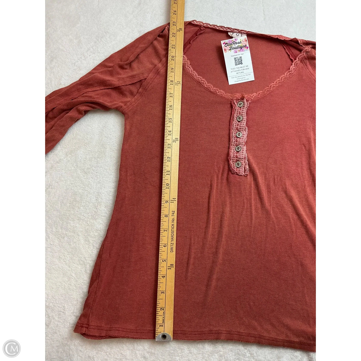 Top Long Sleeve By Pol In Orange, Size: S