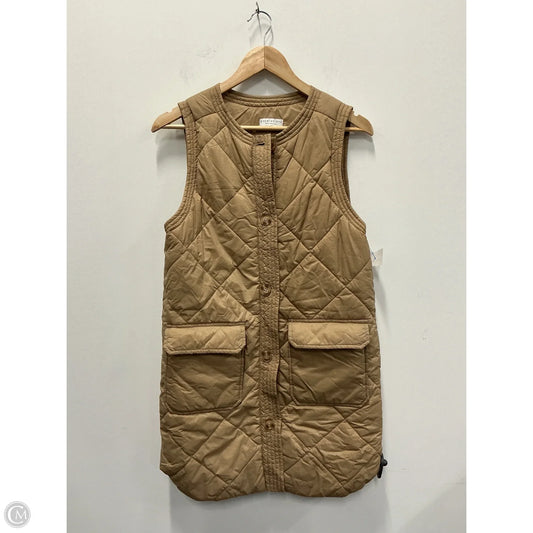 Vest Puffer & Quilted By Paper Crane In Tan, Size: S