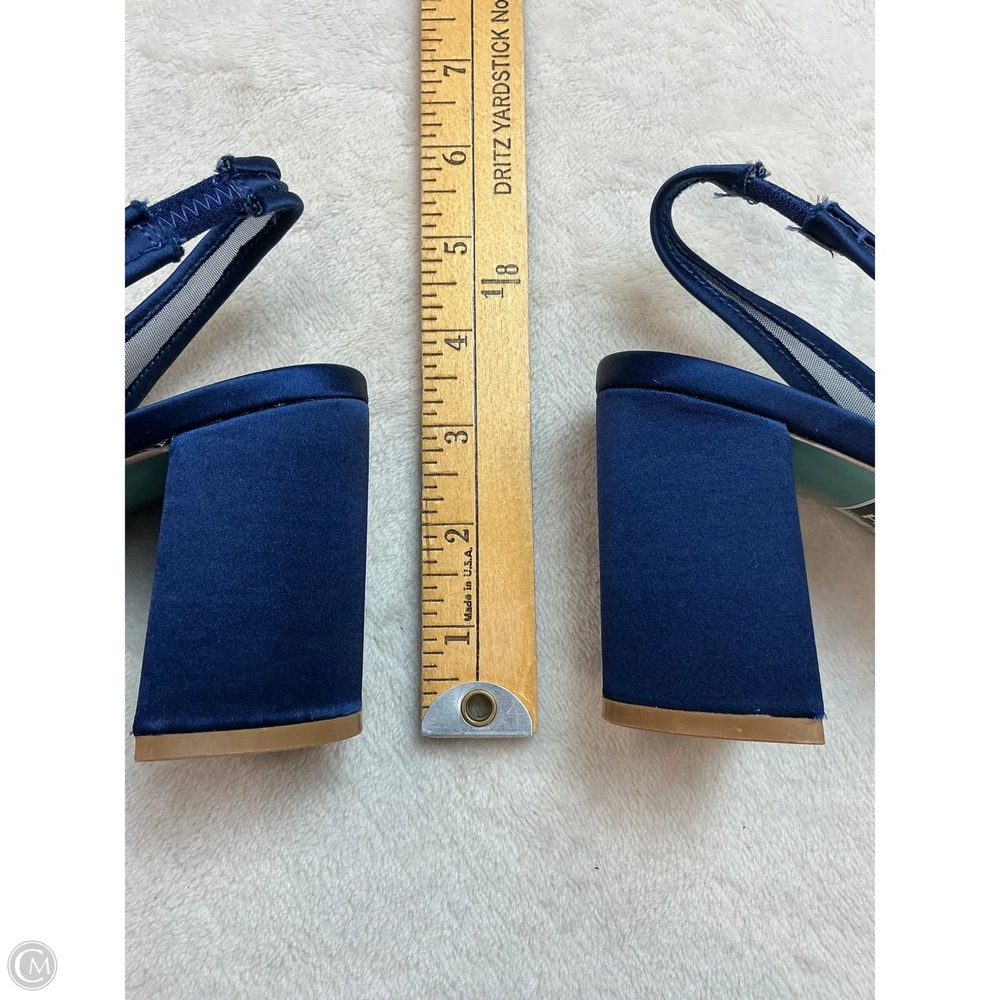 Sandals Heels Block By Betsey Johnson In Navy, Size: 8.5