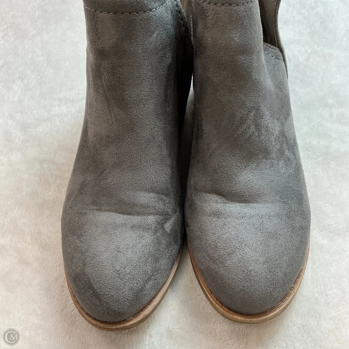 Boots Ankle Heels By Clothes Mentor In Grey, Size: 7