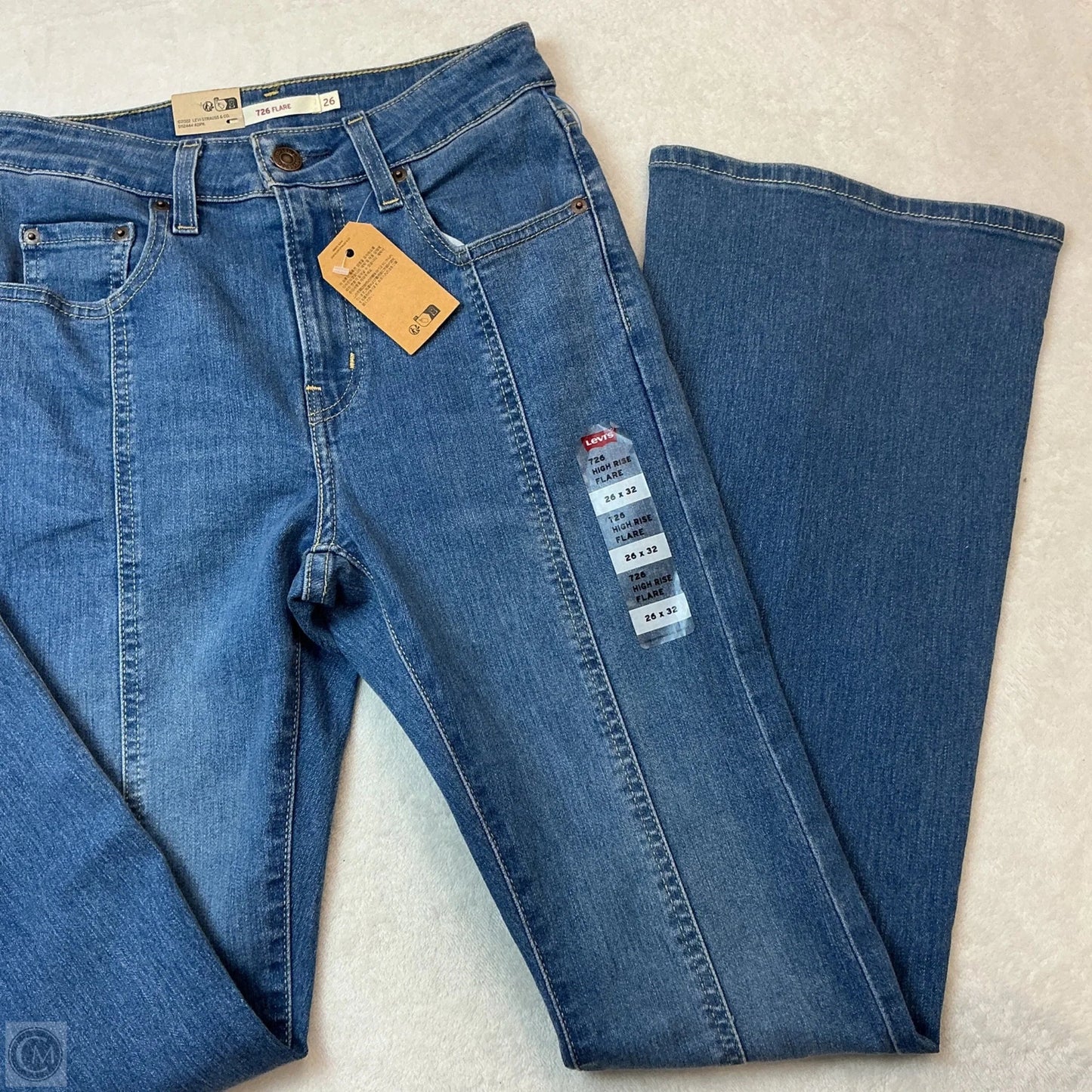 Jeans Flared By Levis In Blue Denim, Size: 4