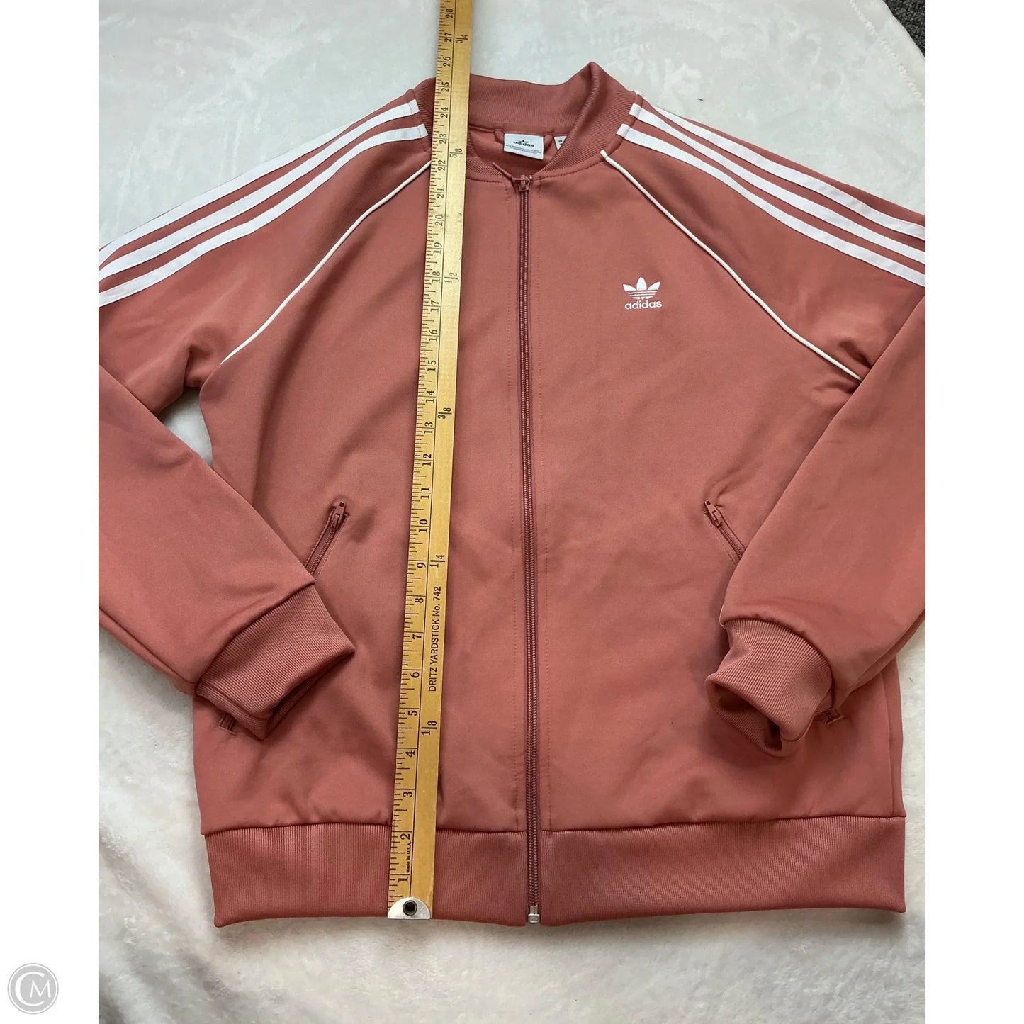 Athletic Jacket By Adidas In Peach, Size: M
