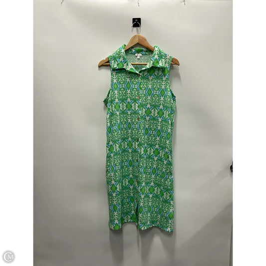Dress Casual Short By Kaktus In Green & White, Size: M