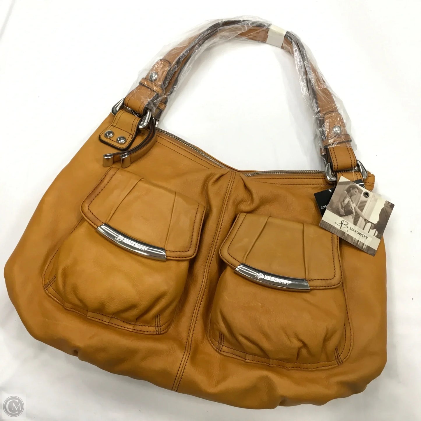 Handbag Leather By B. Makowsky, Size: Large