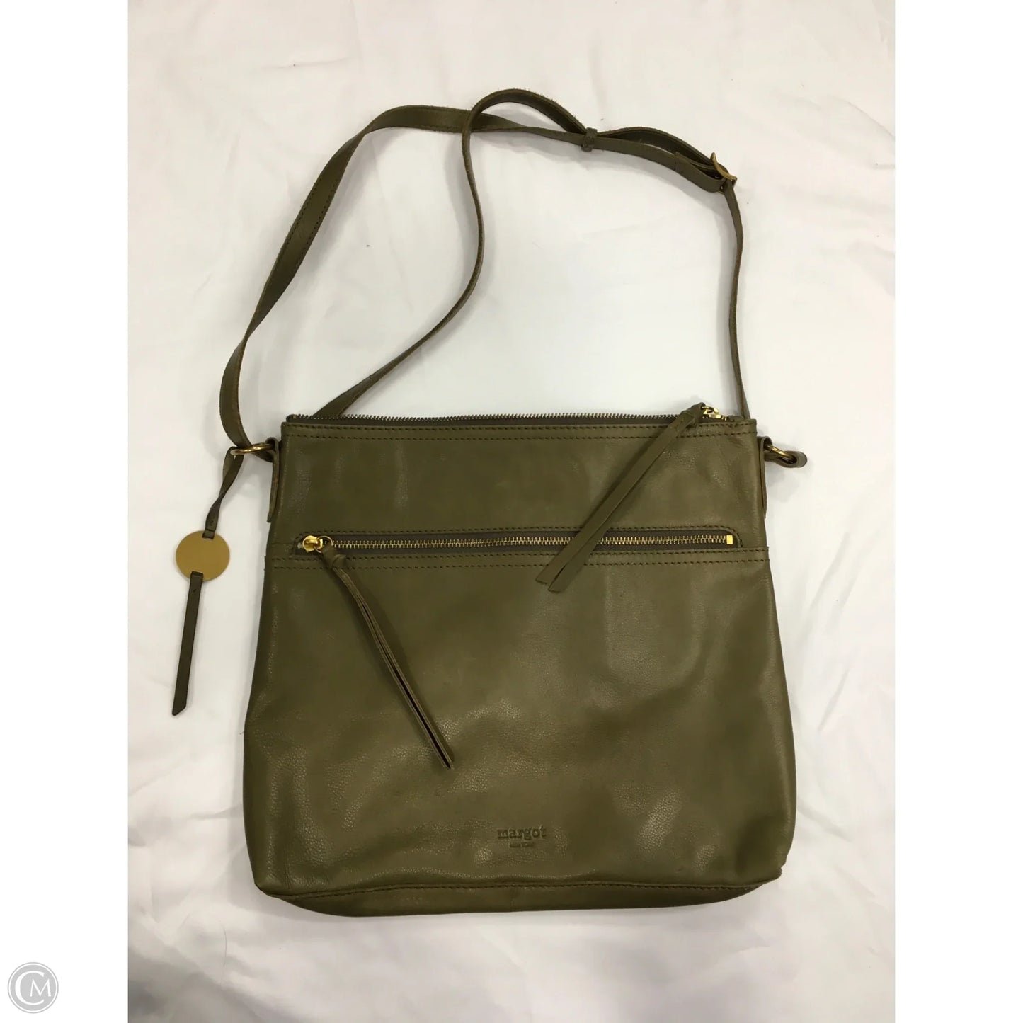 Handbag Leather By Margot, Size: Medium
