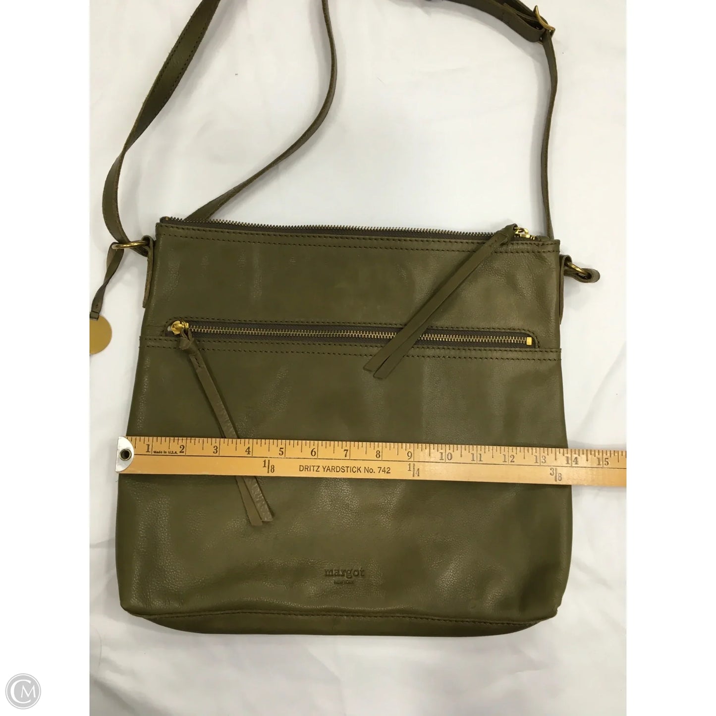 Handbag Leather By Margot, Size: Medium