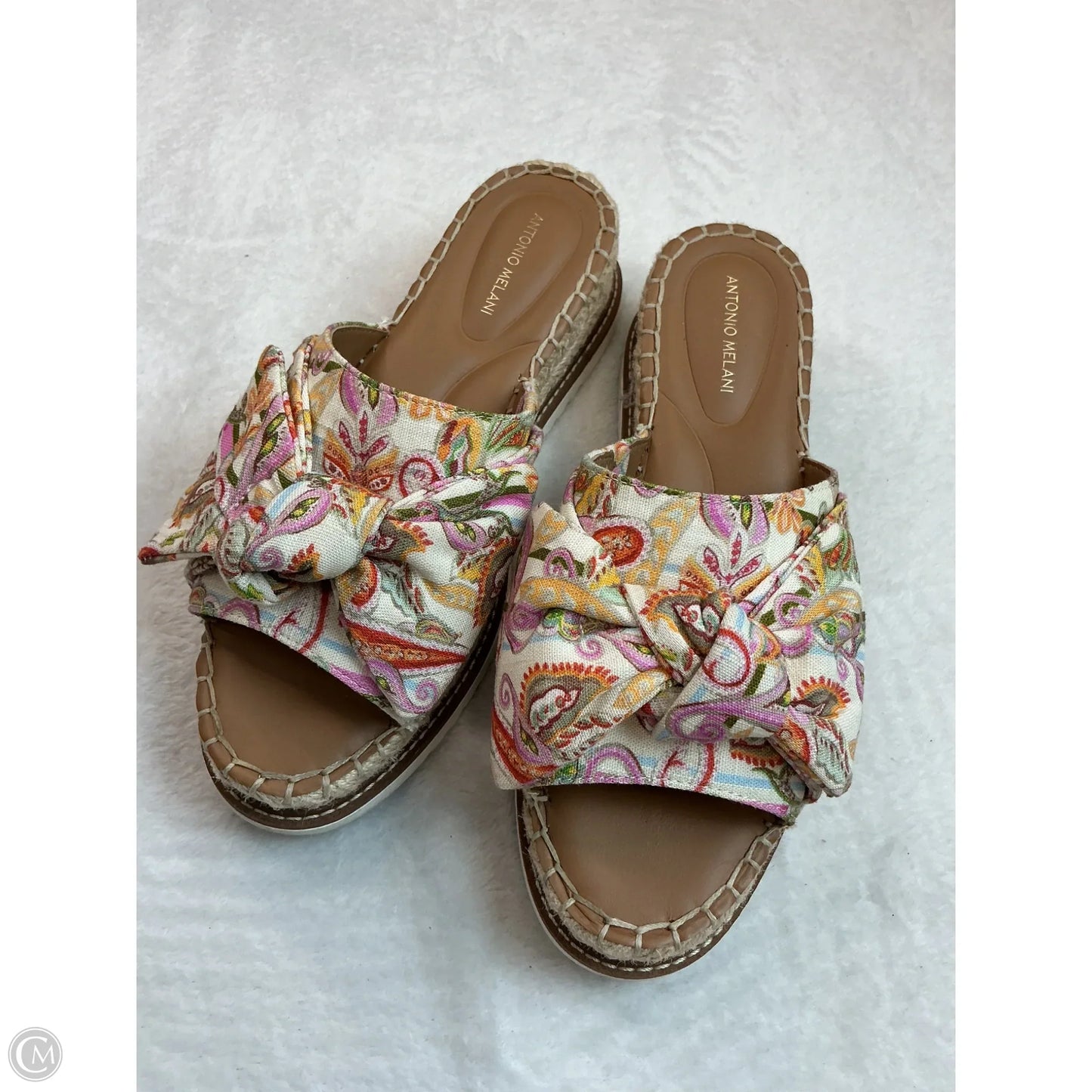 Sandals Heels Platform By Adrienne Vittadini In Paisley Print, Size: 7.5