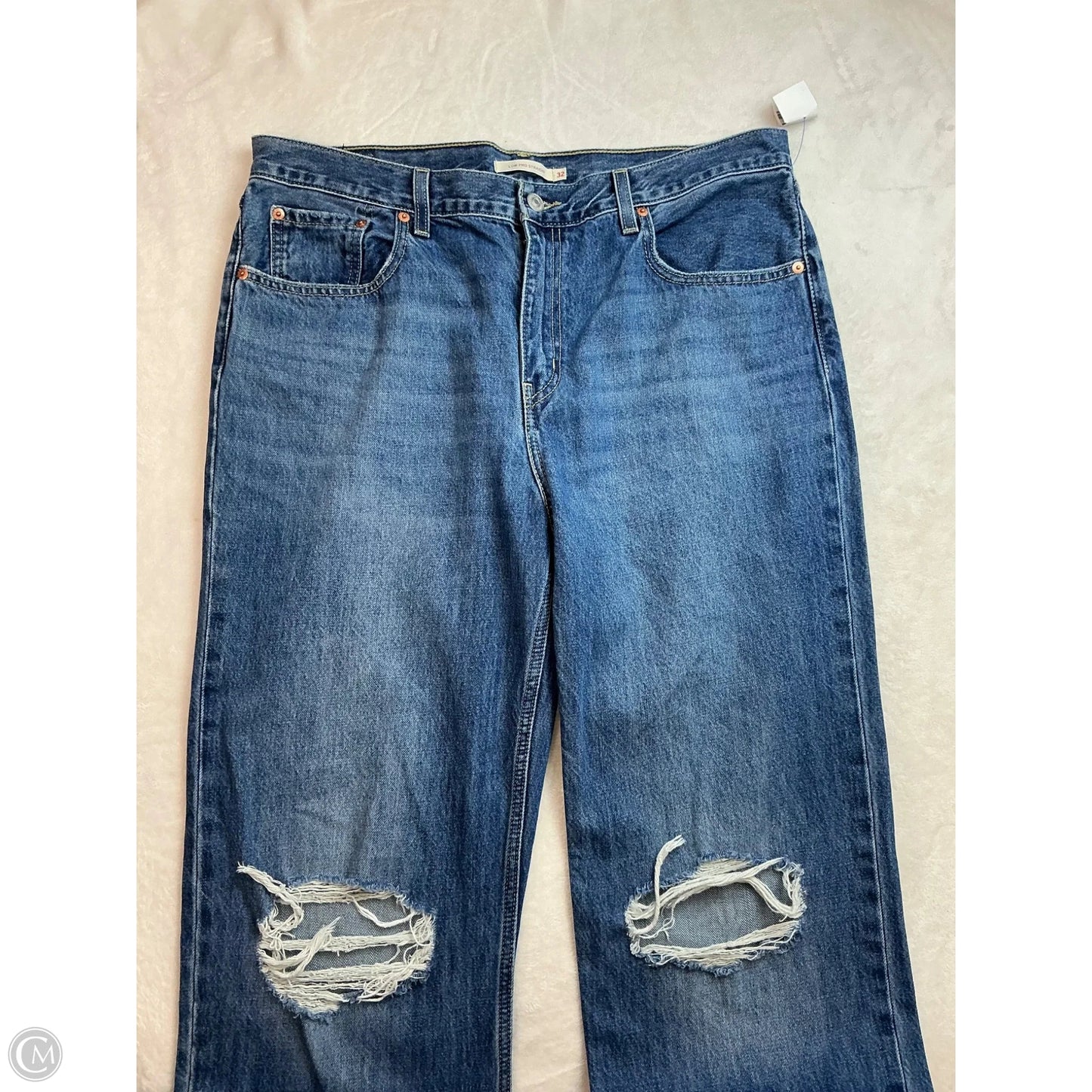 Jeans Straight By Levis In Blue Denim, Size: 10