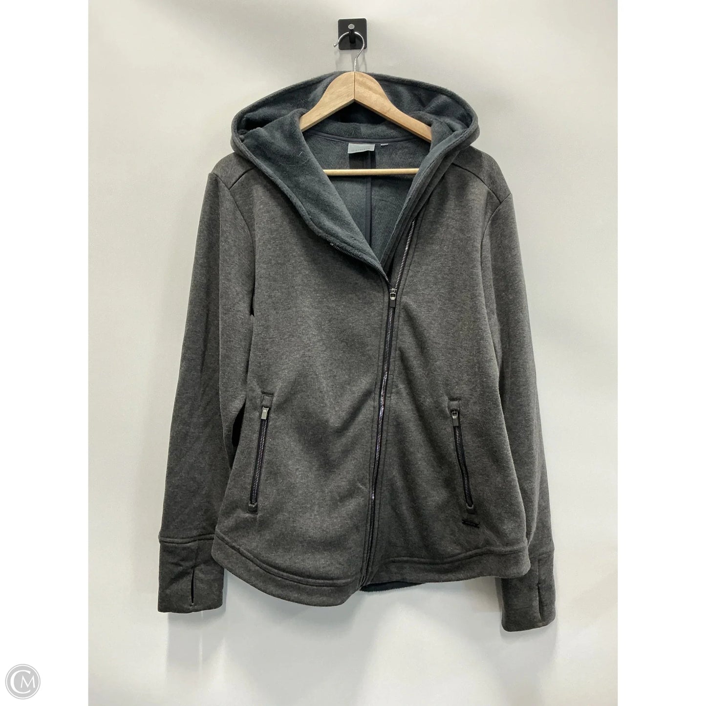 Sweatshirt Hoodie By Athleta In Grey, Size: L