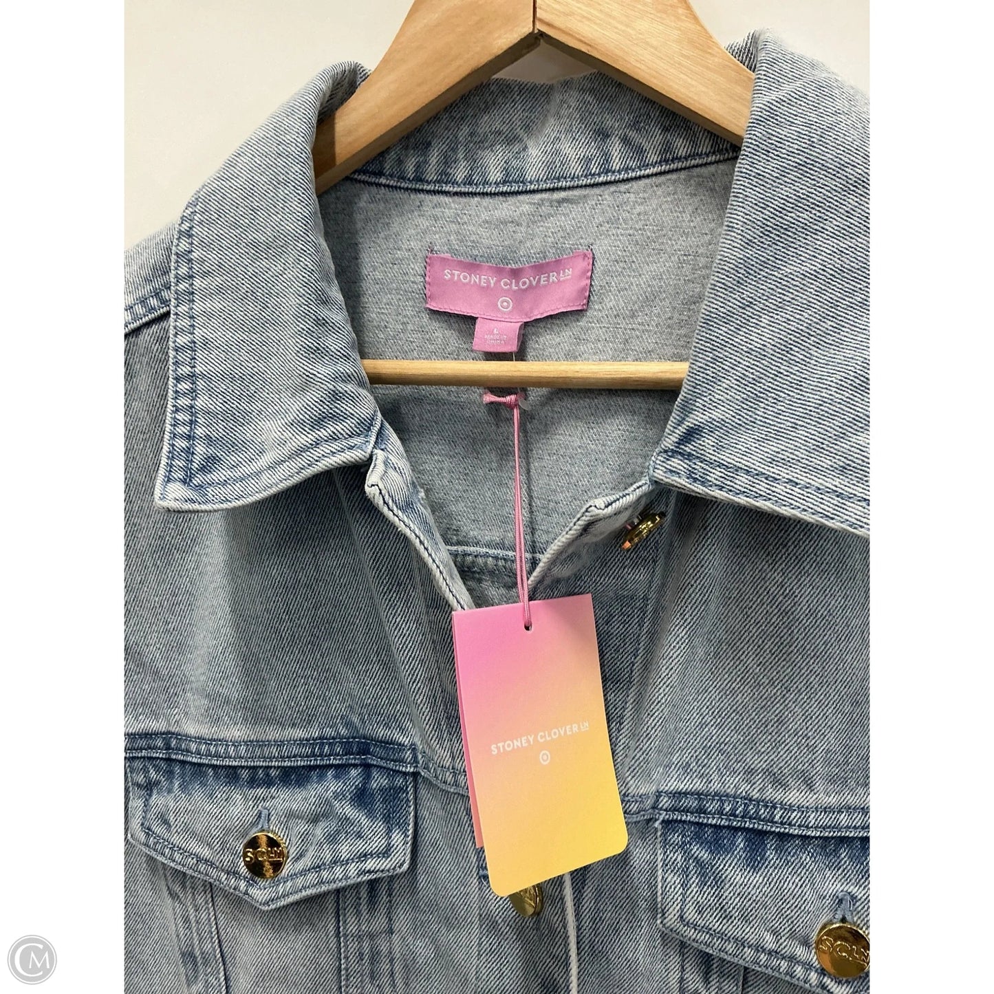 Jacket Denim By Stoney Clover Lane In Blue Denim, Size: L