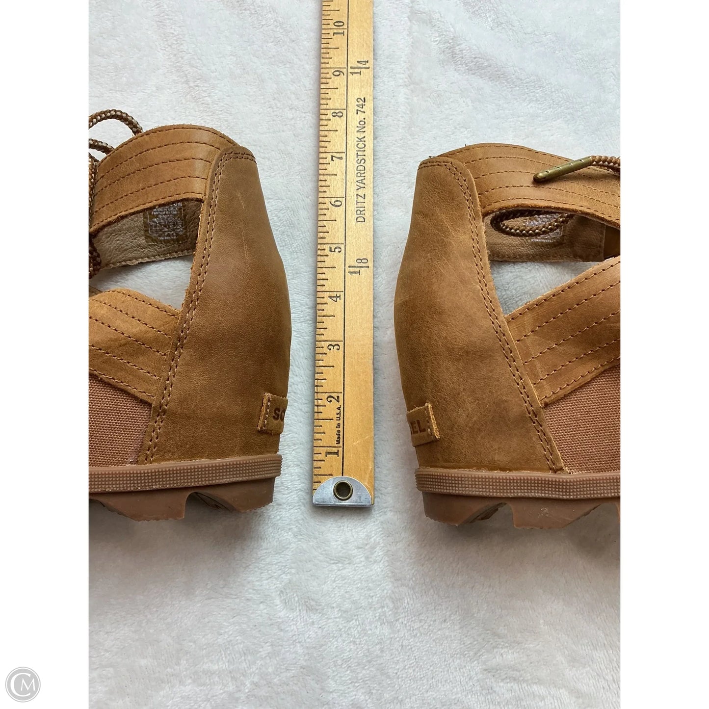 Sandals Heels Wedge By Sorel In Tan, Size: 9