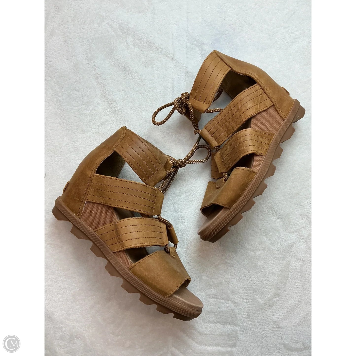 Sandals Heels Wedge By Sorel In Tan, Size: 9