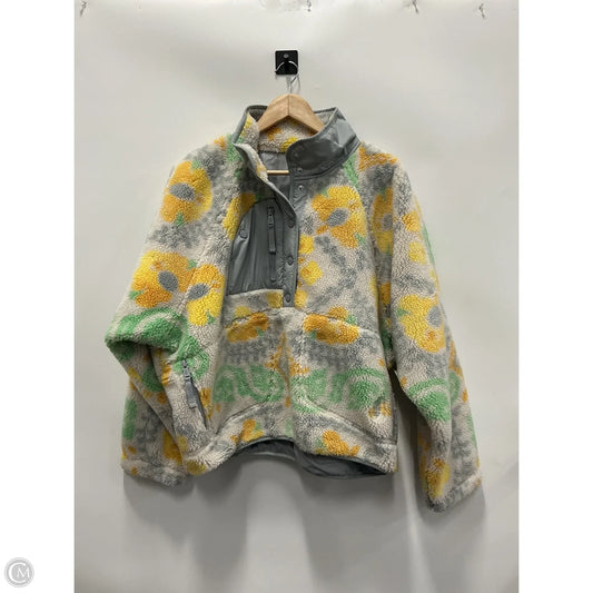 Sweatshirt Collar By Free People In Grey & Yellow, Size: L