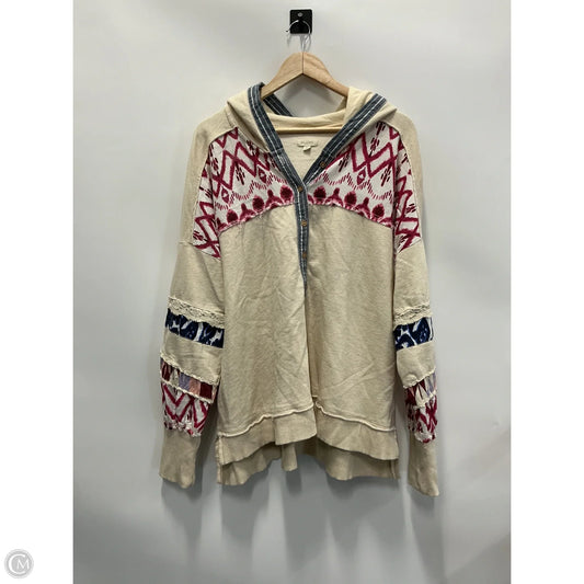 Sweatshirt Hoodie By Pilcro In Cream, Size: Xl