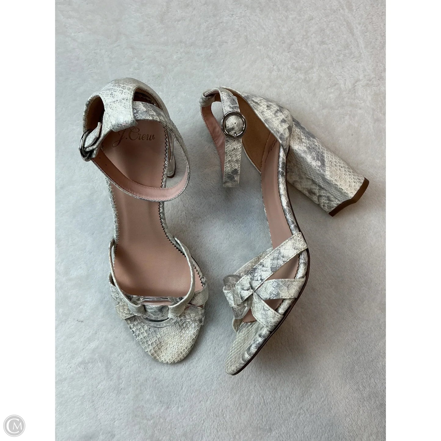 Shoes Heels Block By J. Crew In Grey & White, Size: 8