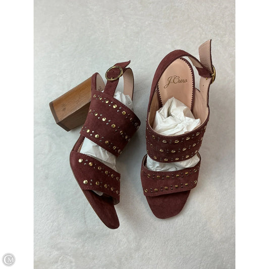 Sandals Heels Block By J. Crew In Maroon, Size: 8