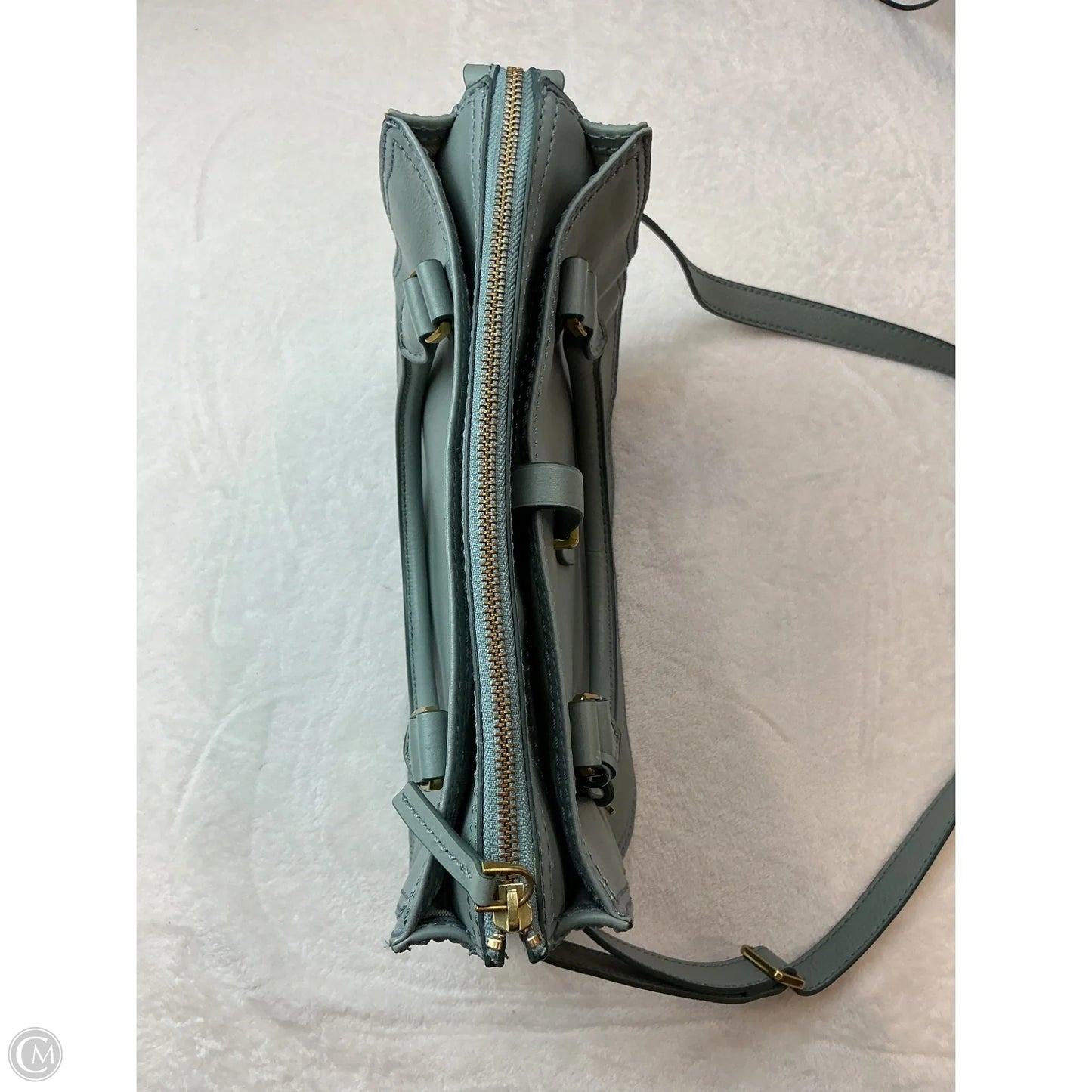 Handbag Leather By Fossil, Size: Medium