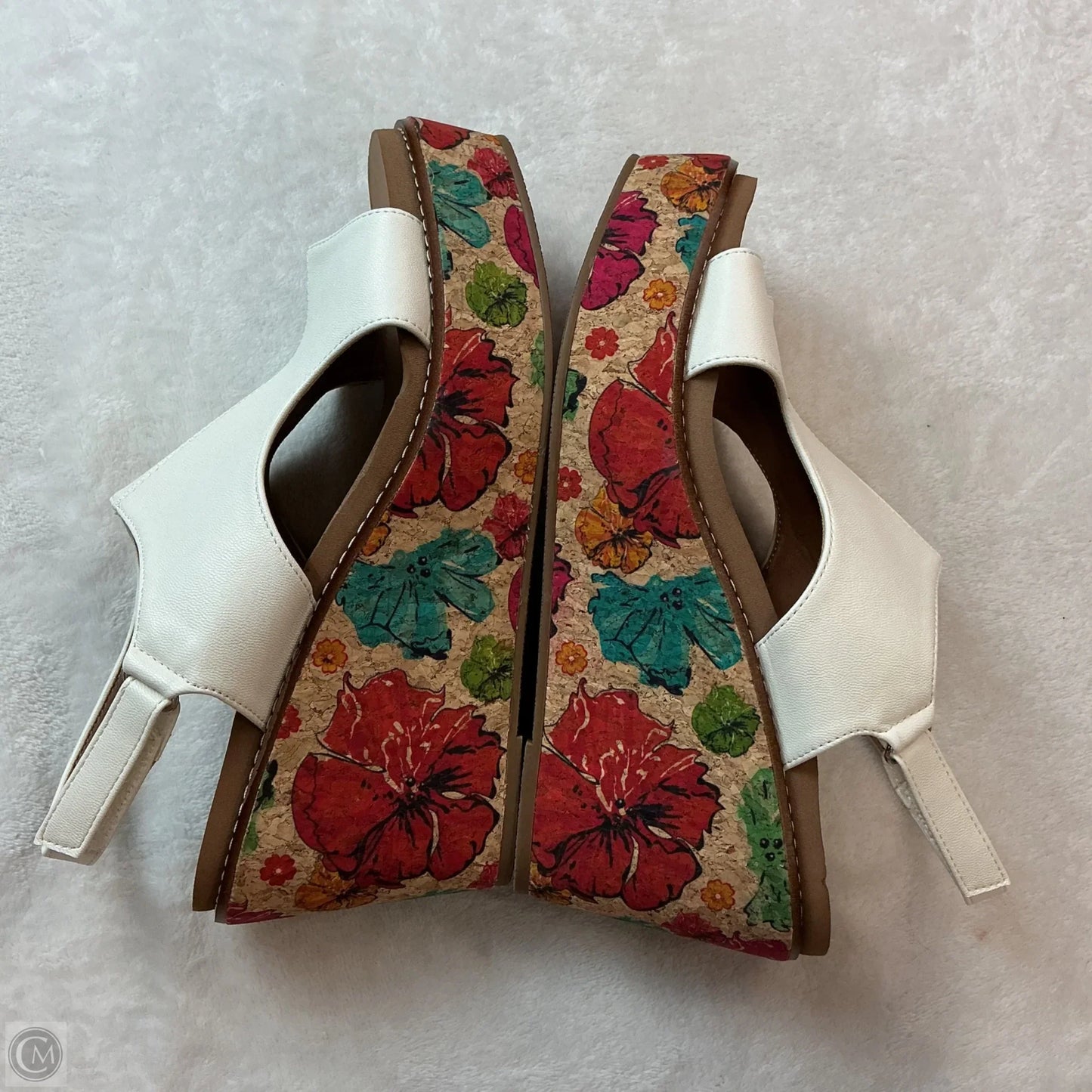 Sandals Heels Wedge By Corkys In White, Size: 10