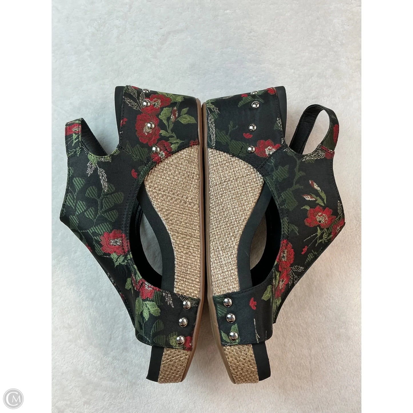 Sandals Heels Wedge By Corkys In Black & Red, Size: 10
