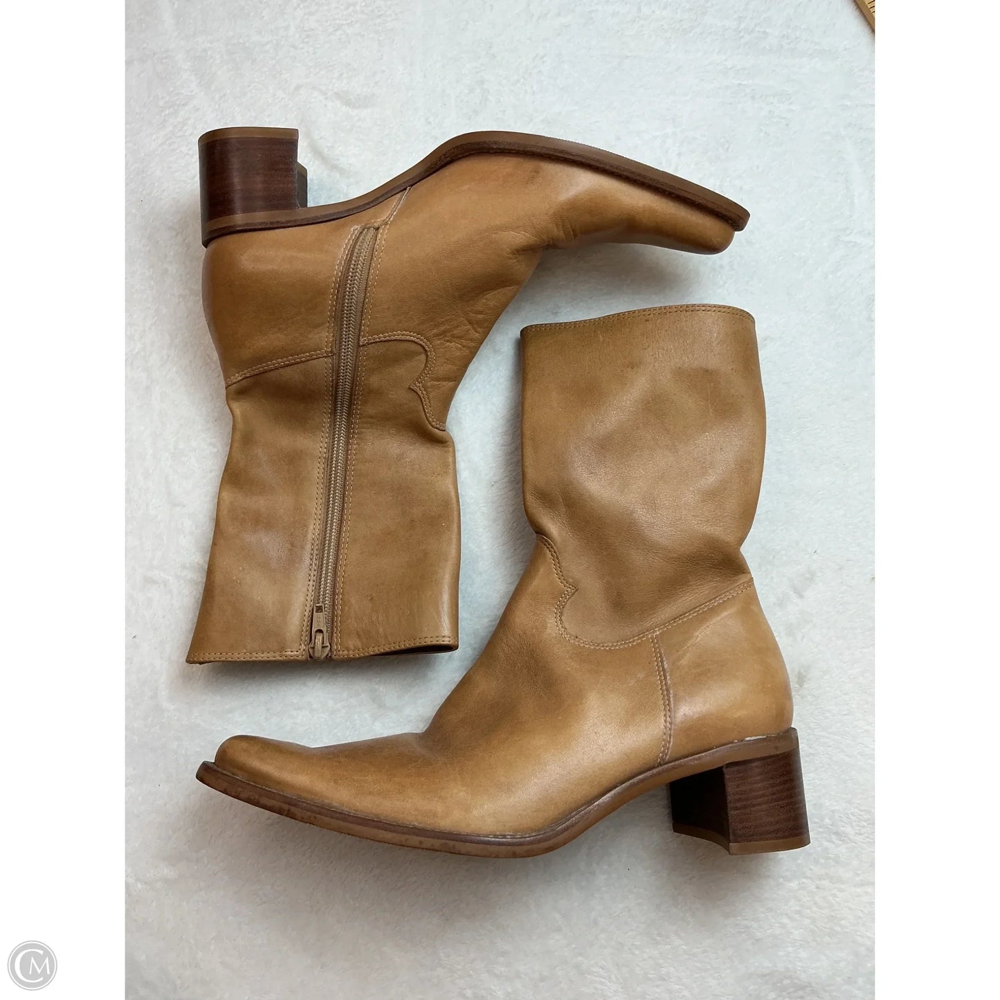 Boots Ankle Heels By Steve Madden In Tan, Size: 8