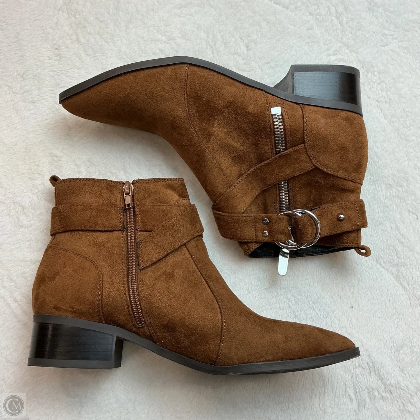 Boots Ankle Flats By Nine West In Brown, Size: 9