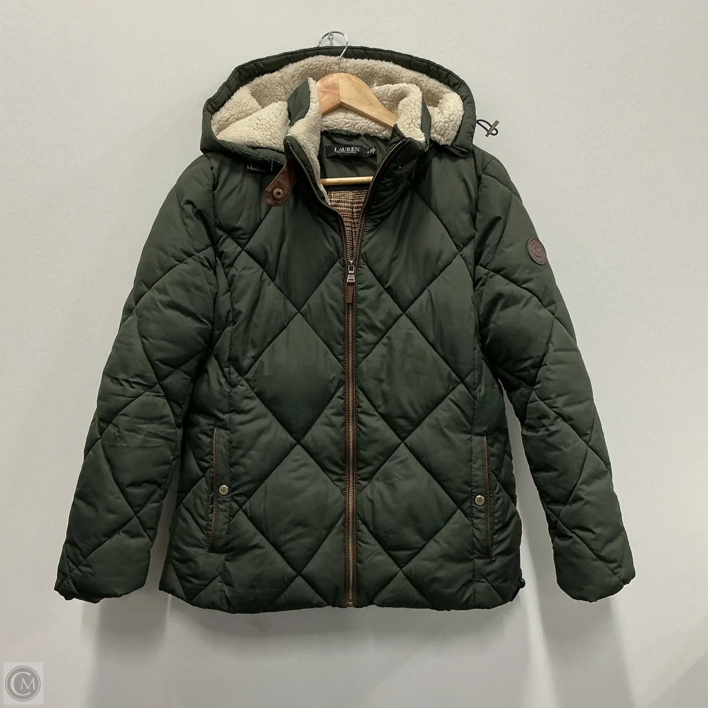 Coat Puffer & Quilted By Ralph Lauren Black Label In Green, Size: M