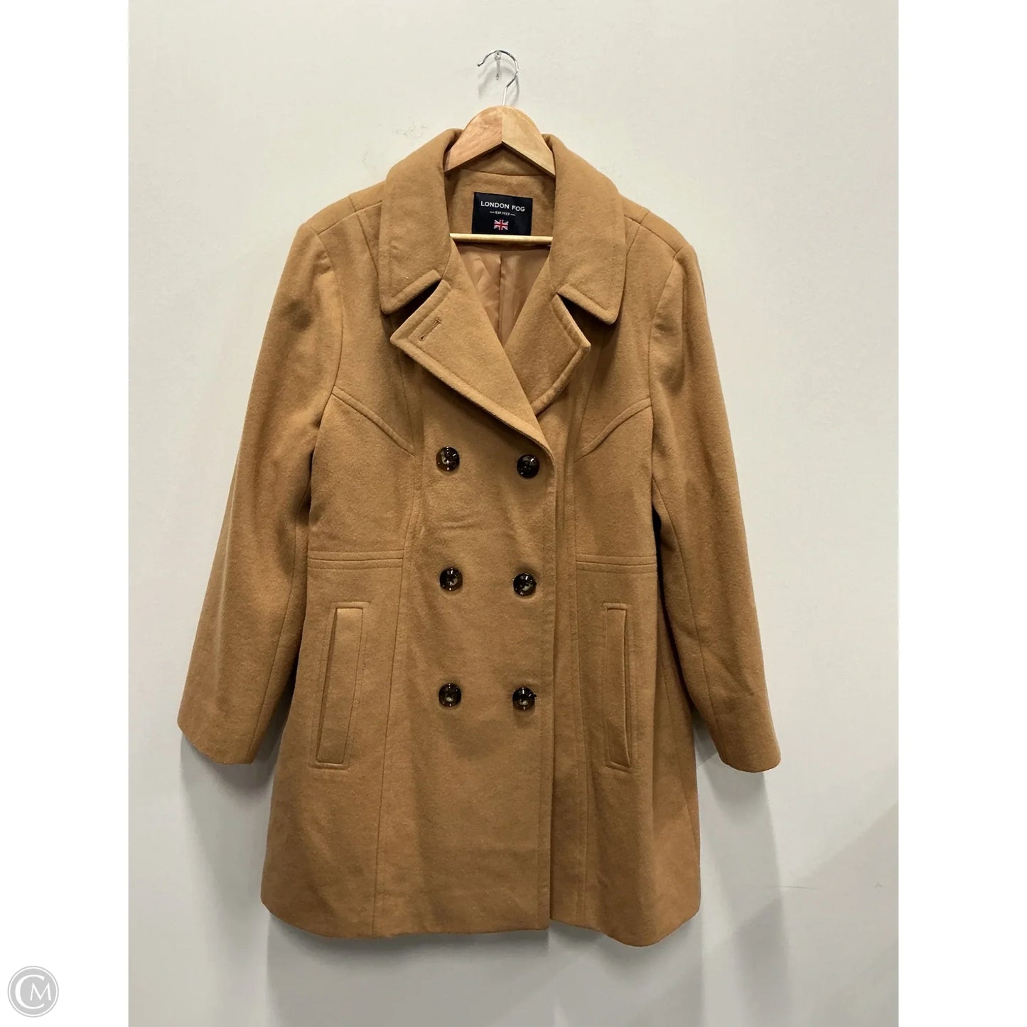 Coat Wool By London Fog In Tan, Size: L
