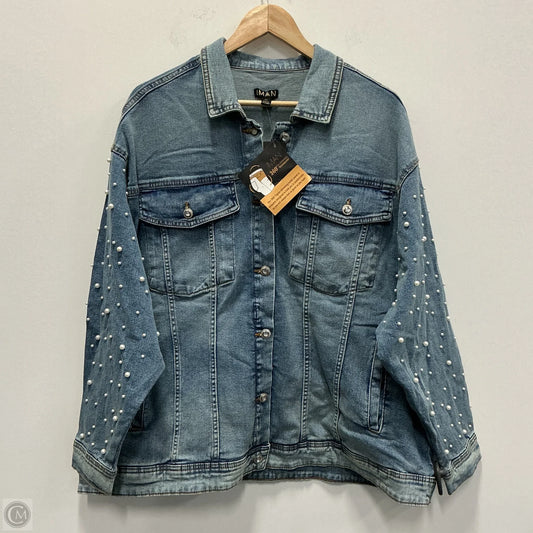 Jacket Denim By Iman Hsn In Blue Denim, Size: 2x