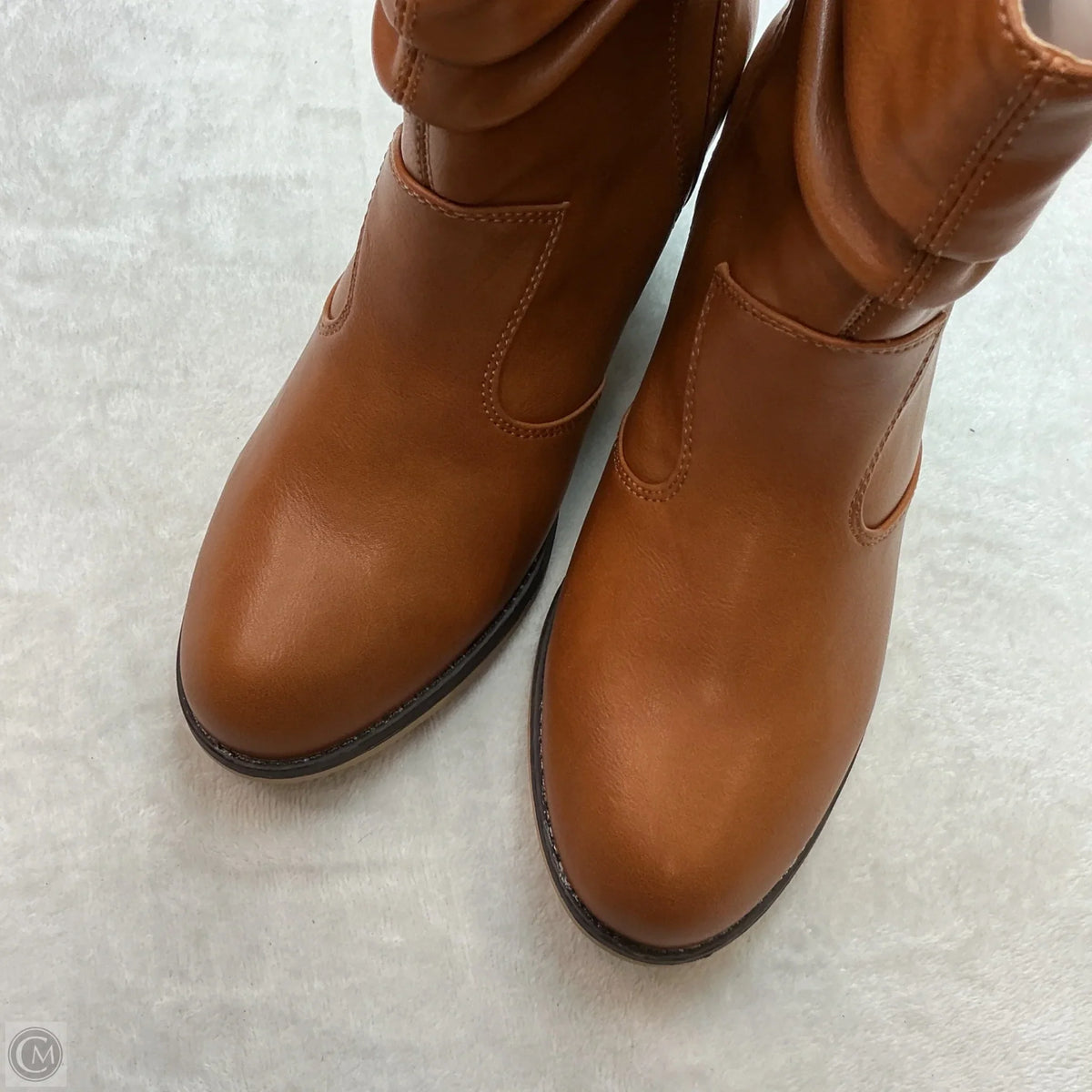 Boots Ankle Heels By Clothes Mentor In Brown, Size: 7