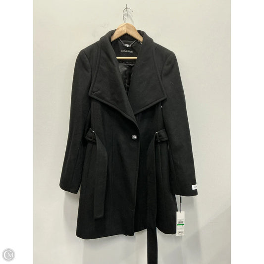 Coat Wool By Calvin Klein In Black, Size: L