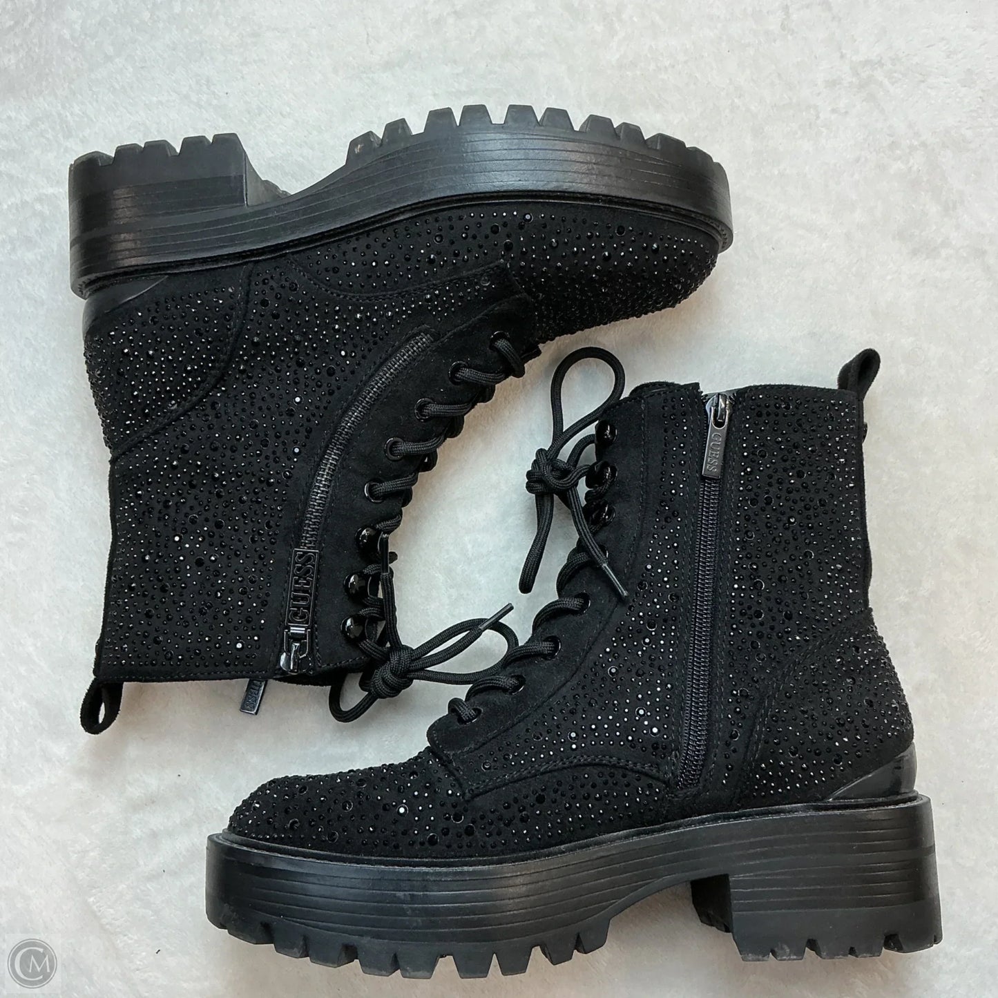 Boots Combat By Guess In Black, Size: 7.5