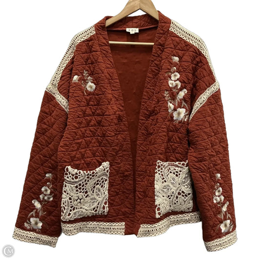 Jacket Puffer & Quilted By Pol In Orange, Size: L