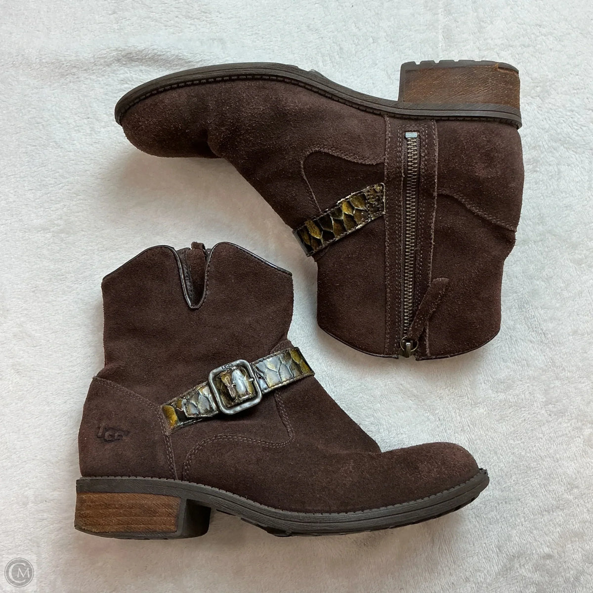 Boots Designer By Ugg In Brown, Size: 7.5