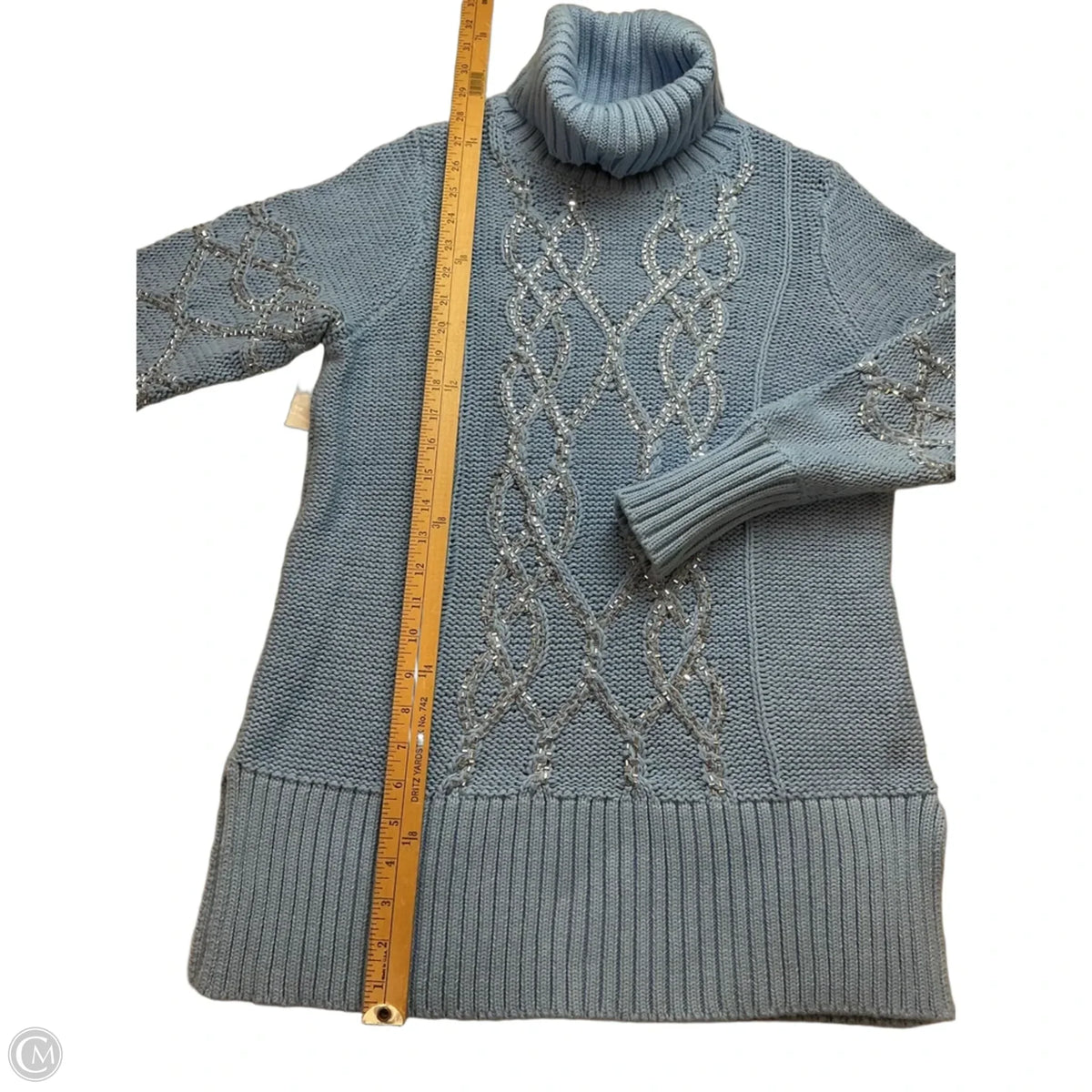 Sweater By Boston Proper In Blue & Silver, Size: M