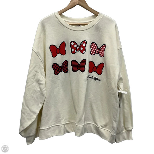 Sweatshirt Crewneck By Disney In Cream, Size: 2x