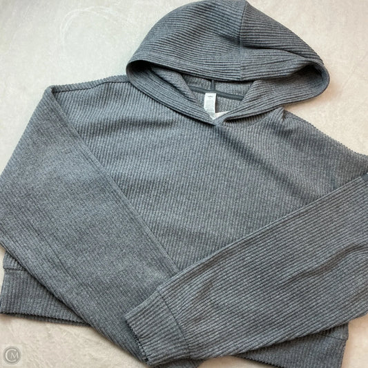 Sweatshirt Hoodie By Alo In Grey, Size: M