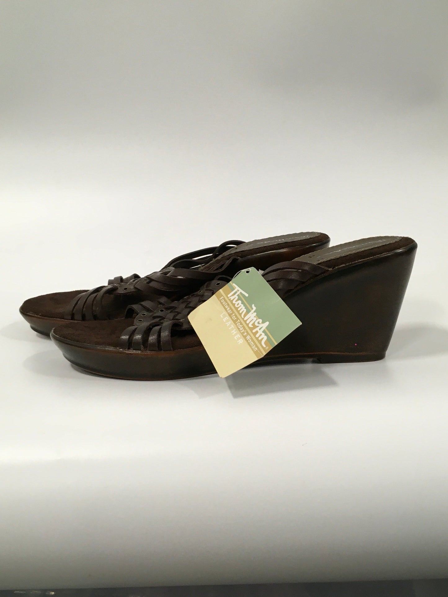 Brown Sandals Heels Wedge Thom Mccann, Size 7.5